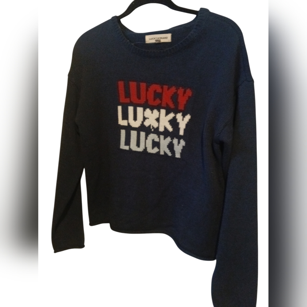 Lucky Brand Navy Knit Sweater Womena Medium